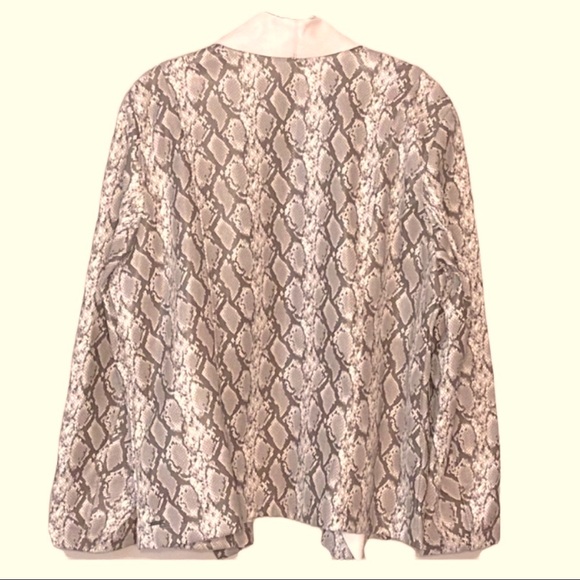 NWT SZ L Tahari leather snakeskin cardigan jacket - Picture 5 of 7